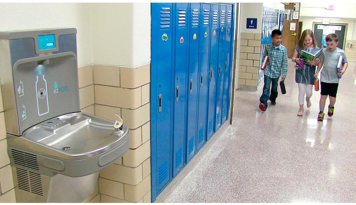 Elkay LZS8WSLP Enhanced ezH2O Bottle Filling Station & Single ADA Cooler Filtered Refrigerated Light Gray