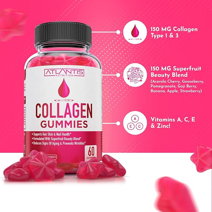 Collagen Gummies For Women 1 & 3, Vitamins 60 Collagen