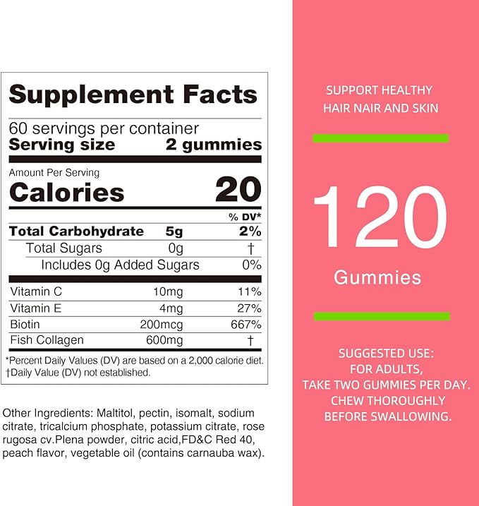 Nature's Key Collagen Gummies with Vitamins 600mg Collagen (120 Gummies, 1)