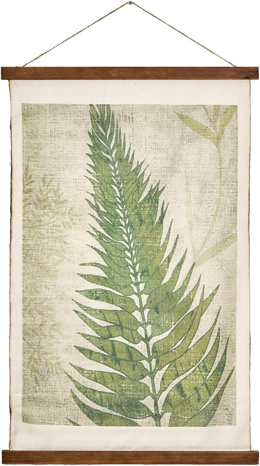 American Art Decor Fern Leaf Wall Scroll Tapestry with Rope