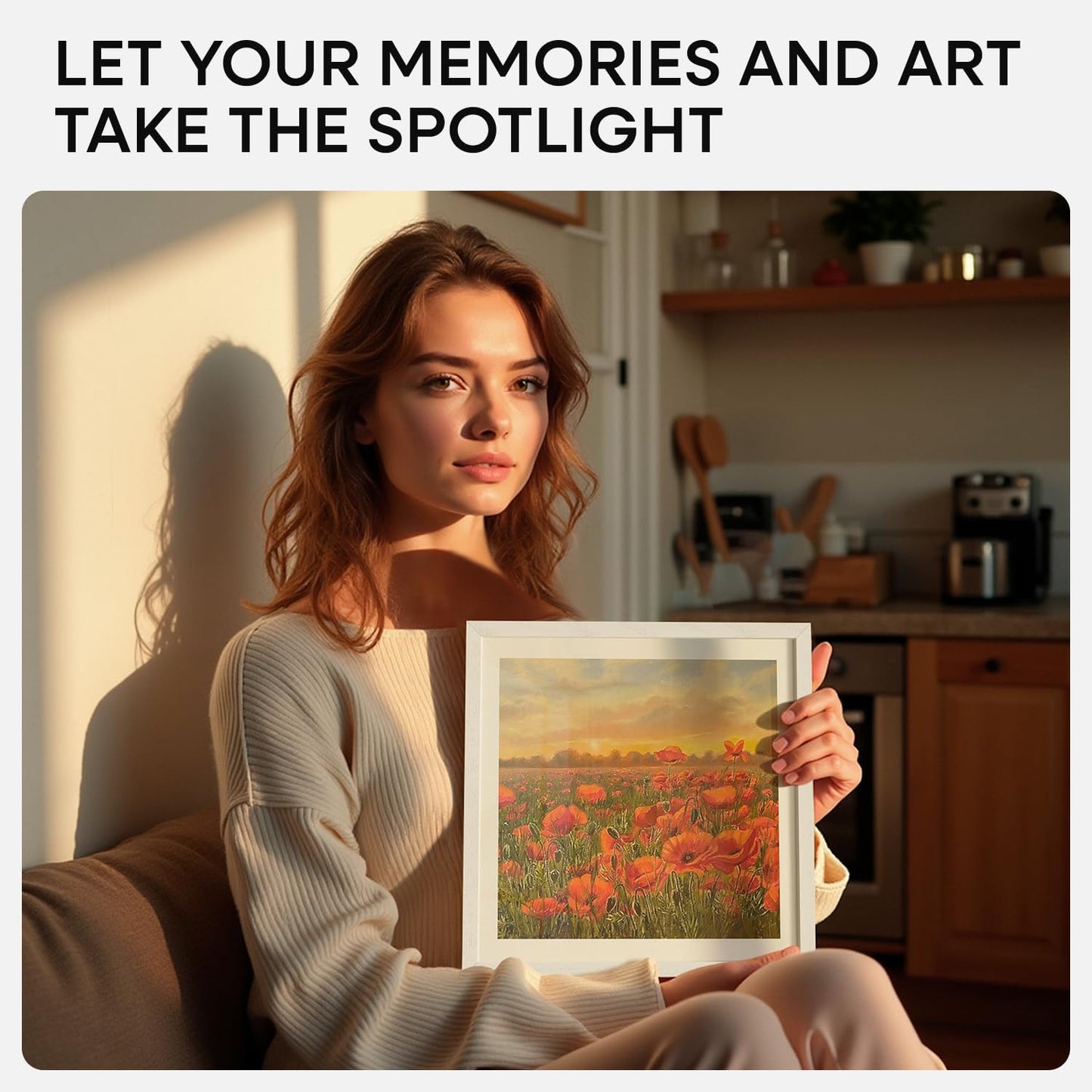 Homeforia 11x11 Picture Frame White, High-End Oak 11 x 11 Square Wooden Frames with Mat 9 by 9 inch Photo, 11by11 Wood Frame Matted to 9x9 Print, Wall Hanging Frame, Tempered Glass, Wall Kit, Set of 1