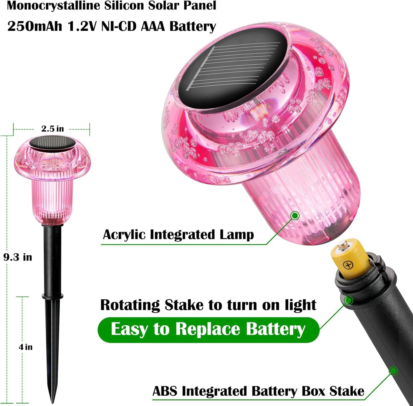 Halloween Solar Lights Outdoor 16 Pack Pink Purple LED Waterproof Mushroom Outside Lights for Yard Garden Patio Pathway Walkway Landscape Halloween Decorations