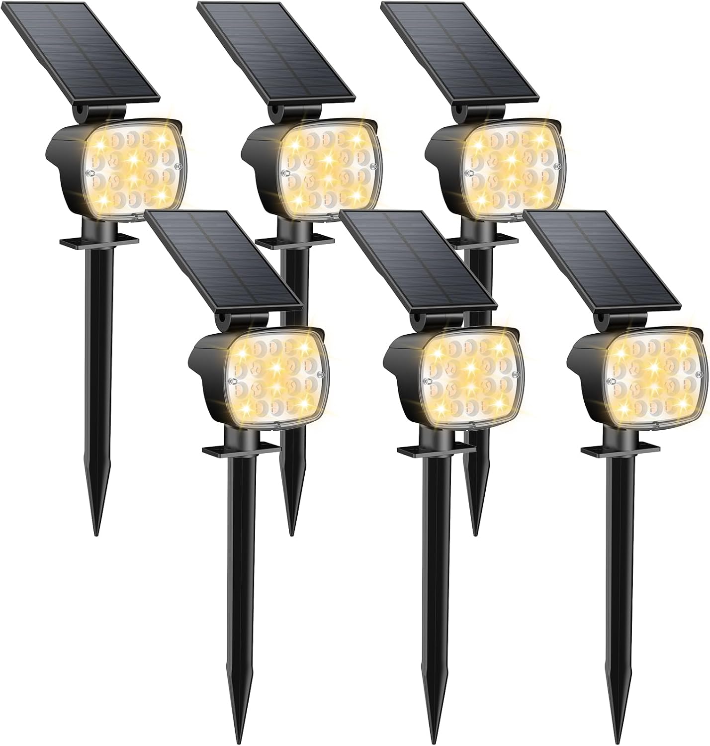 Kaxiida Solar Lights Outdoor Waterproof - 2025 Upgrade 3 Level Ultra Bright Spot Lights Uplights, LED Landscape Spotlight for Tree, Pathway, Wall, Adjustable Solar Panel Auto On/Off