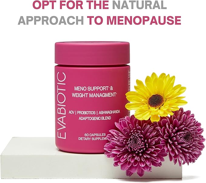 Complete Menopause Support | Ashwaghanda, Probiotics, ACV + Chasteberry for Weight Management, Hot Flashes, Night Sweats, Bloat, Hormone Balance & Mood Swings* | Non GMO, Vegan 60 Caps