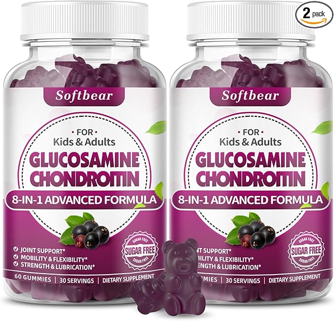 Glucosamine Chondroitin Gummies, Veagn Sugar Free 120 Gummies