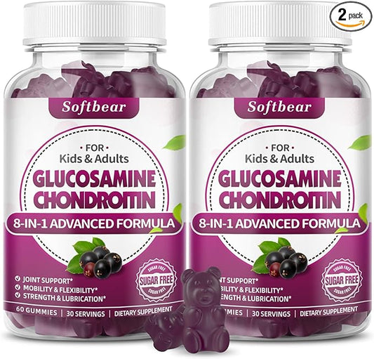 Glucosamine Chondroitin Gummies, Veagn Sugar Free 120 Gummies