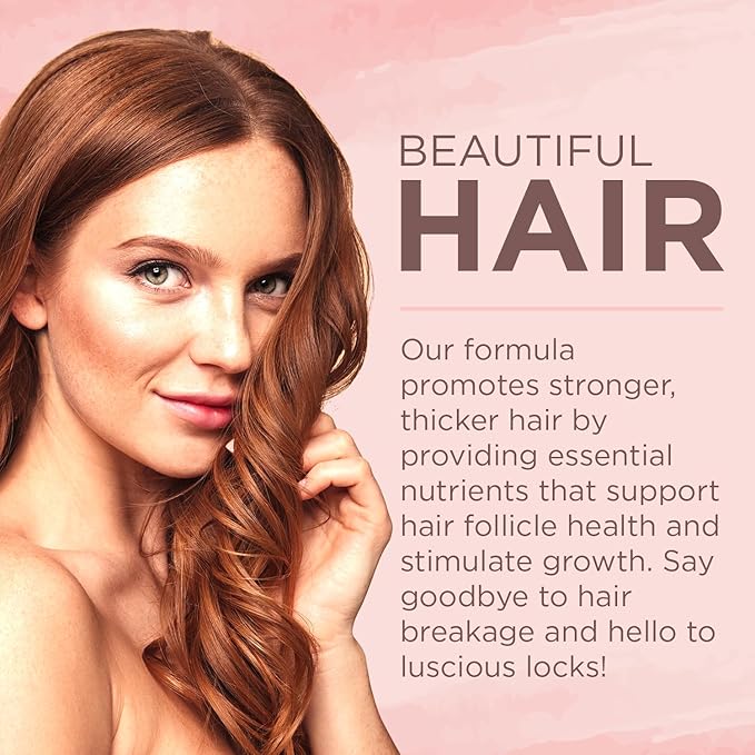 Hair Skin and Nails Vitamins – 5000mcg Biotin 60 Softgels