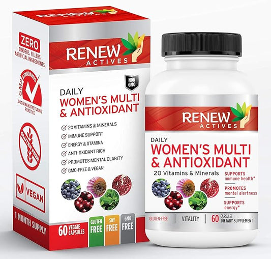 Renew Actives Women's Multi-Vitamin & Antioxidant: 20 Vitamins 60 Capsules