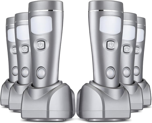 Enhon 6 Pack 4 in 1 LED Emergency Lights for Home Power Failure, Rechargeable Plug in Flashlight Motion Sensor Night Light, Automatic Turn On Power Outage Light for Home Hurricane Supplies