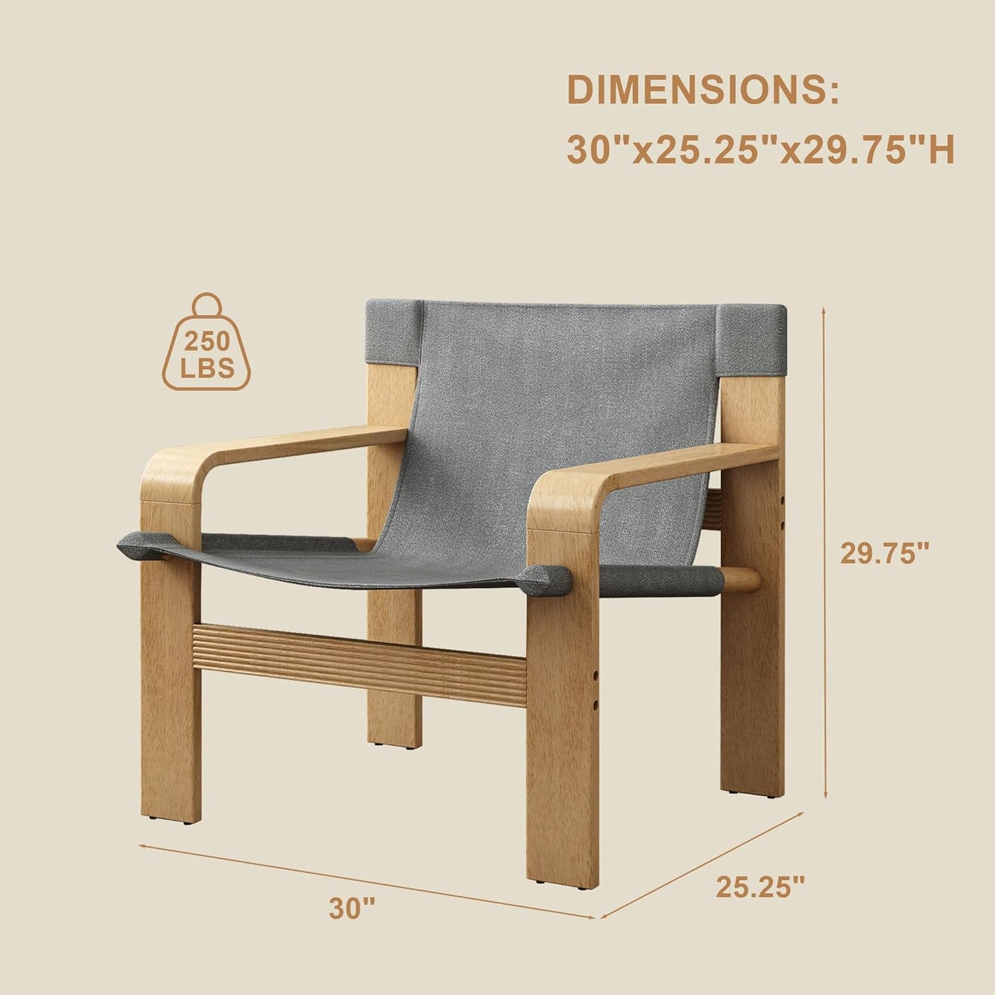 Mid-Century Accent Chair with Wide Armrest & Solid Wood Frame, Detachable and Washable Armchair, Modern Living Room Reading Chairs for Bedroom Sunroom Bedroom Balcony,Light Grey