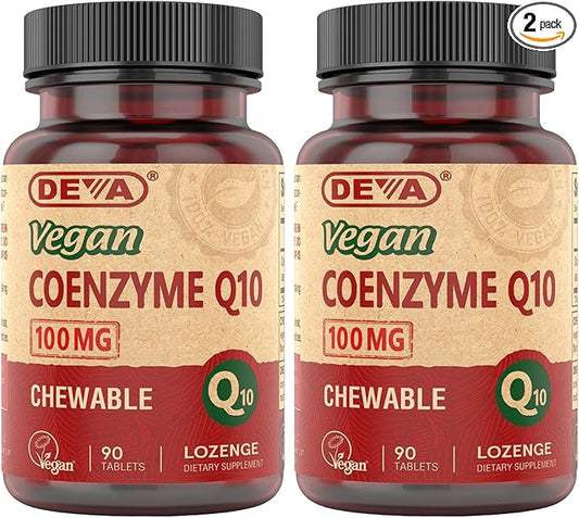 DEVA Vegan Vitamins Coenzyme Q10 100mg 90 Tablets, 2)