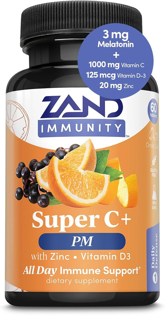 Zand Immunity Super C+ PM, Nighttime 1000mg PureWay-C D3 & 60 Tablets, 30 Servings