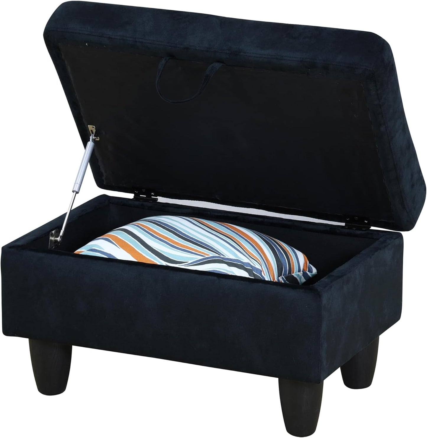 Ottoman Rectangular Storage Ottoman Bench, Flannel Footrest Stool Footstool with Lid for Living Room, Bedroom, Entryway, Brown, 28.5"x19"x17.5"