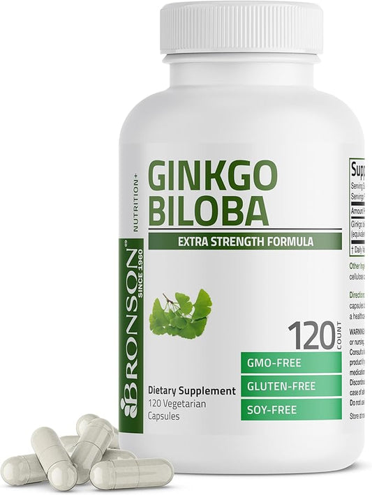 Bronson Ginkgo Biloba Extra Supports Brain 120 Vegetarian