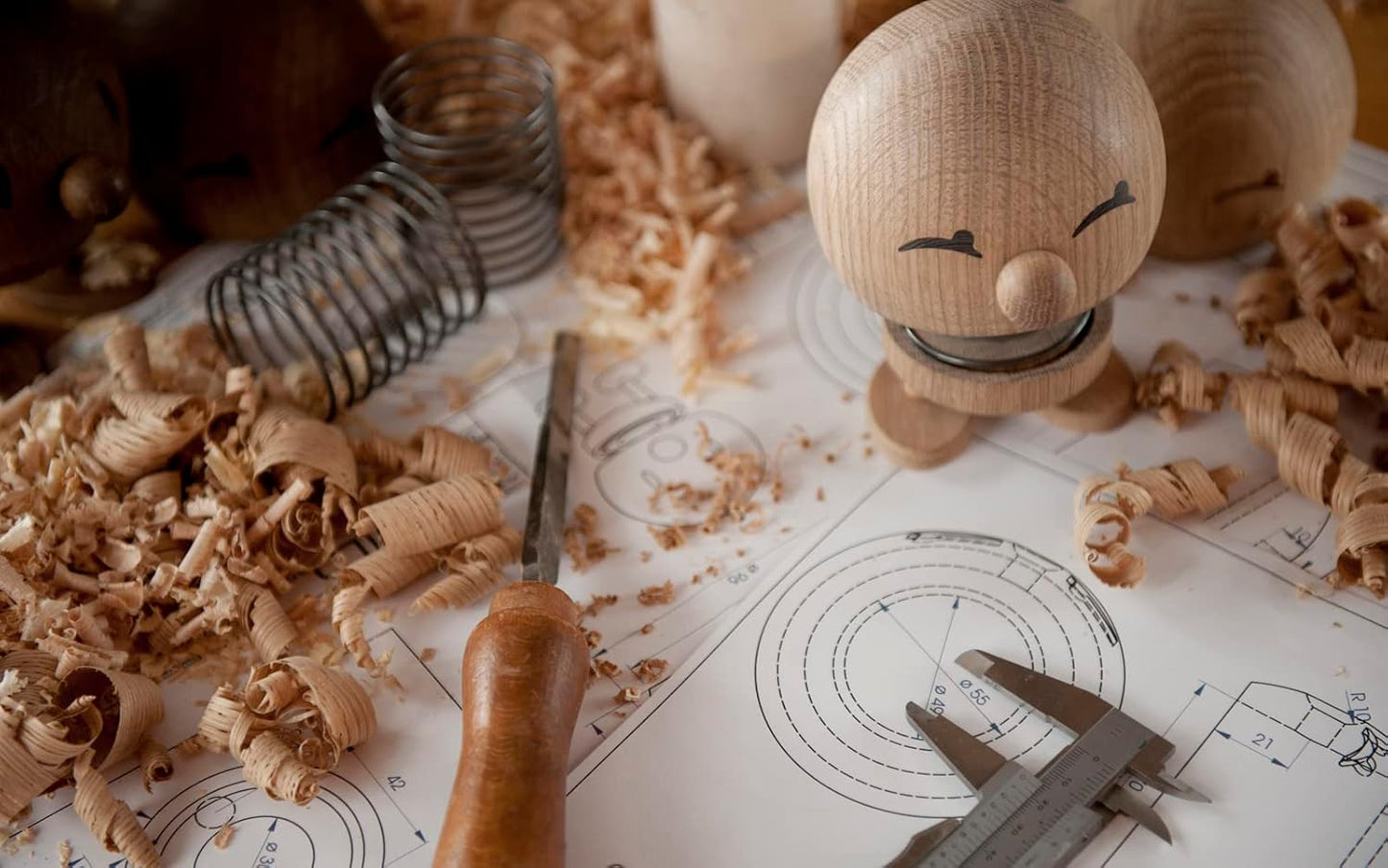 Hoptimist Bimble Whimsical Elegance in a Playful Figure, Adding Joyful Character to Your Space Scandinavian Design - Large Oak, 4.72 x 5.91 x 4.33 inches