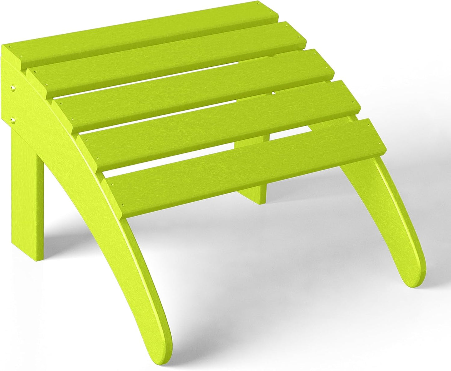 WestinTrends Outdoor Ottoman, Patio Adirondack Ottoman Foot Rest, All Weather Poly Lumber Folding Foot Stool for Adirondack Chair, Widely Used for Outside Porch Pool Lawn Backyard, Lime