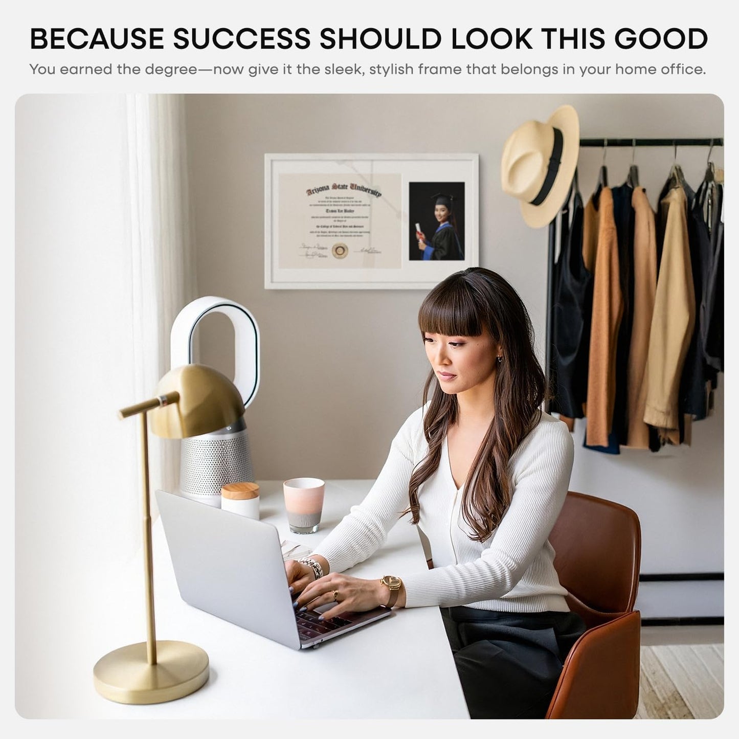 Homeforia 11x18 White Diploma Frame with Photo, High End Oak 11 x 18 Certificate Wood Frame with Mat 8.5x11 Diploma and 5x7 Picture, 18 by 11 Wooden Document Frames, Tempered Glass, Wall Kit, Set of 1