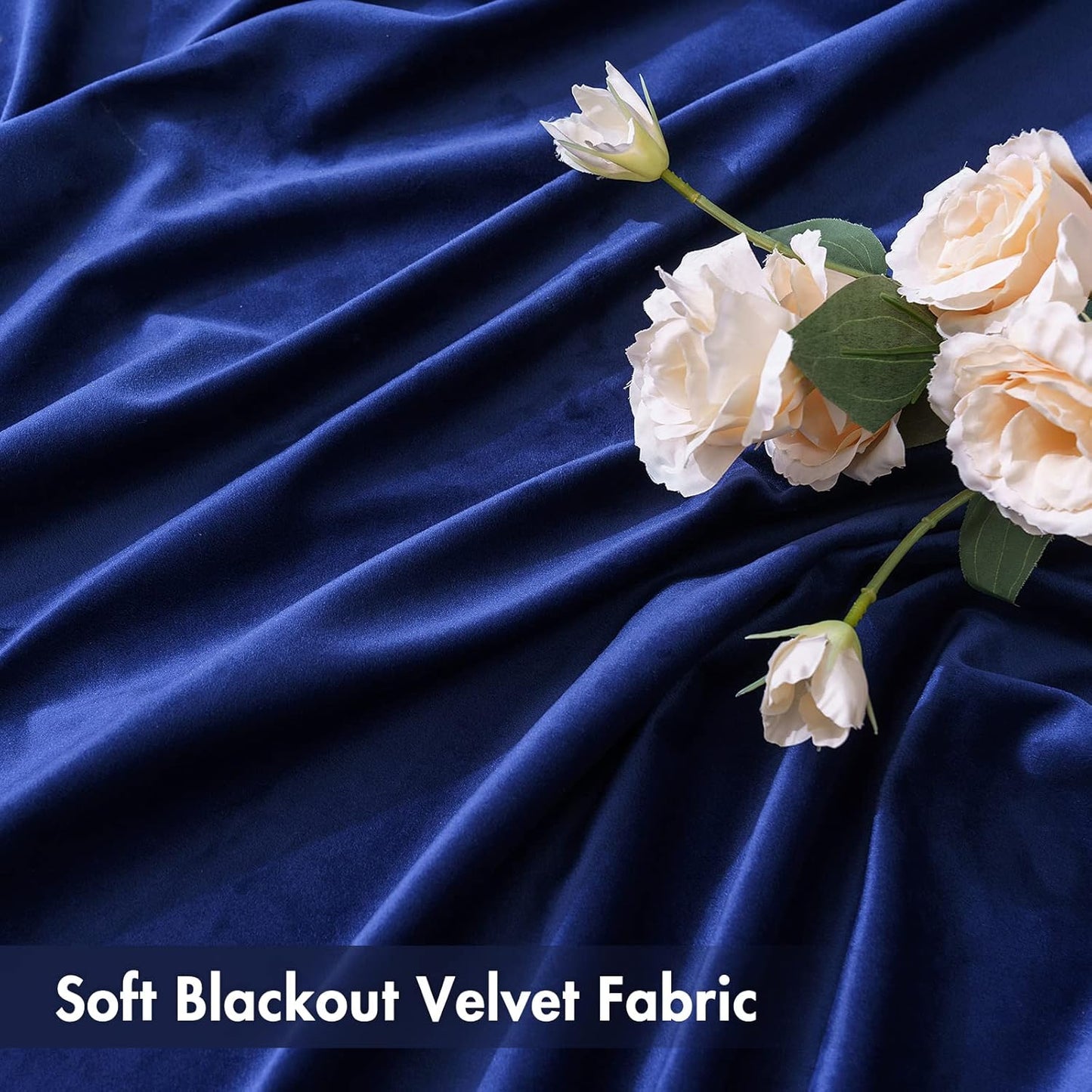 MIULEE Royal Blue Velvet Curtains Thermal Insulated Blackout Curtain Drapes for Bedroom Living Room Darkening 108 Inches Long Curtains Panels Rod Pocket Set of 2