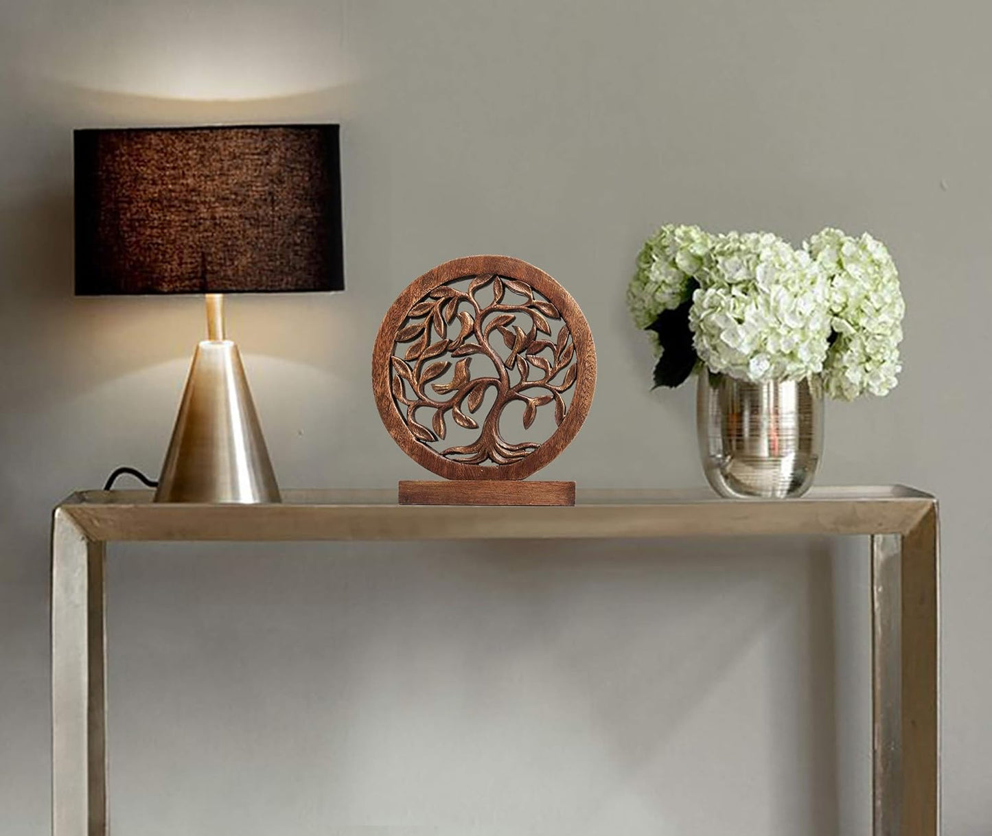 Decozen Wooden Tree of Life Sculpture - Birthday Gifts, Home, Office, Living Room, Shelf, Fireplace, Farmhouse, Tabletop, Boho and Mantle Decor - Decorations