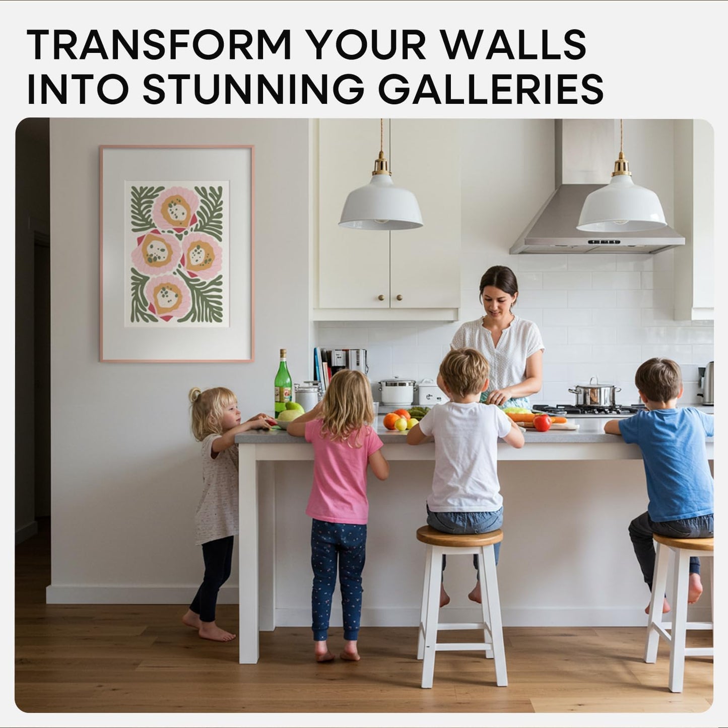 Homeforia A1 Poster Frame Rose Gold, High End Metal A1 Large Picture Frames with Mat A2 Photo, 23.4 x 33.1 Frames Matted to 16.5 x 23.4 Print, 23.4x33.1 Thin Frames, Tempered Glass, Wall Kit, Set of 1