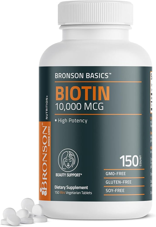 Bronson Biotin 10,000 MCG Supports Healthy 150 Vegetarian