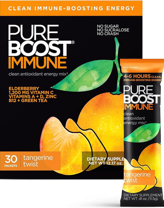 Pureboost Immune Clean Energy Drink Mix: 1200 mg 28 Vitamins, 30 Count)