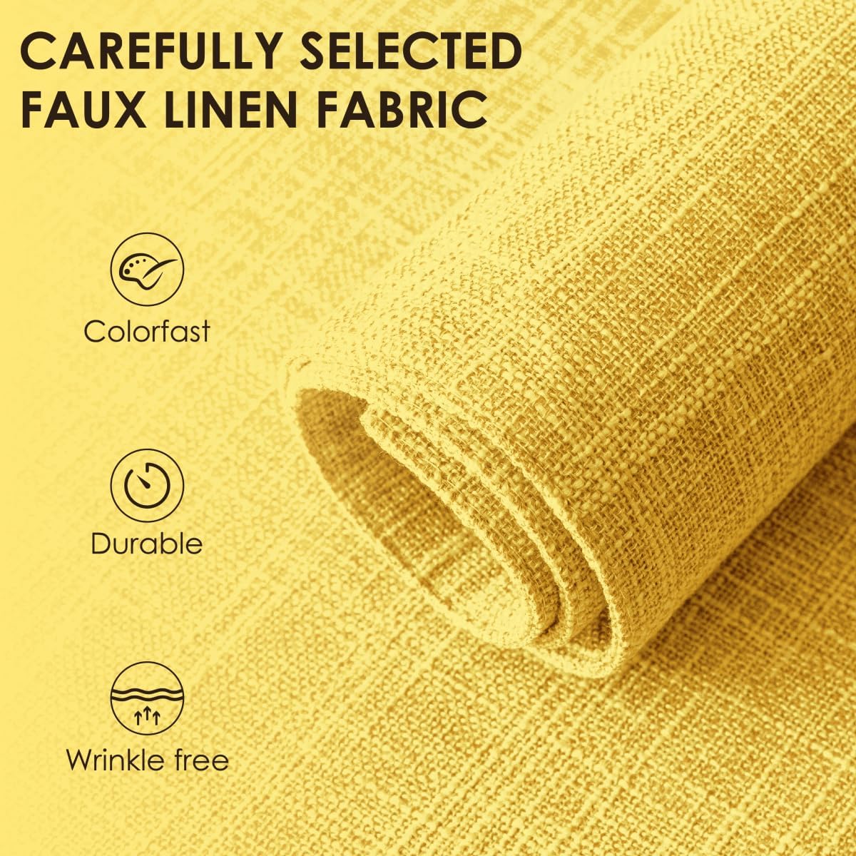 Placemats Set of 8, Bilayer Thickened Linen Place Mats Heat Resistant Machine Washable Wrinkle Free Carefully Selected Polyester Mats for Kitchen/Dining/Coffee Table (Yellow)