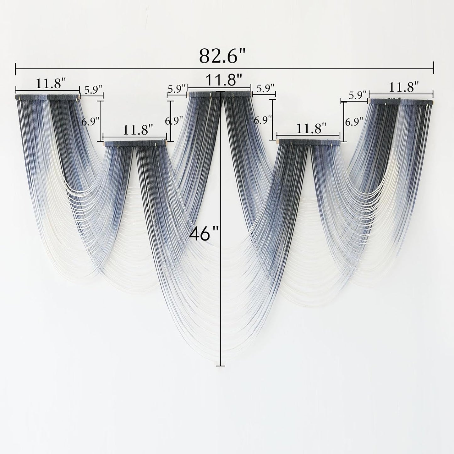 IOWER Large Macrame Wall Hanging Decor Dip-Dyed Macrame Wall Decor Wall Art Craftsmanship Fiber Art Boho Chic Wall Decor Modern For Bedroom Livingroom Backdrop