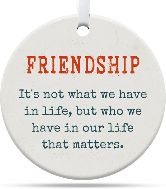 Friendship Gifts for Women, Best Friend, Funny, Work Besties, Sister, Friend Ornaments for Women, Ceramic Christmas Ornaments (Friendship 2)