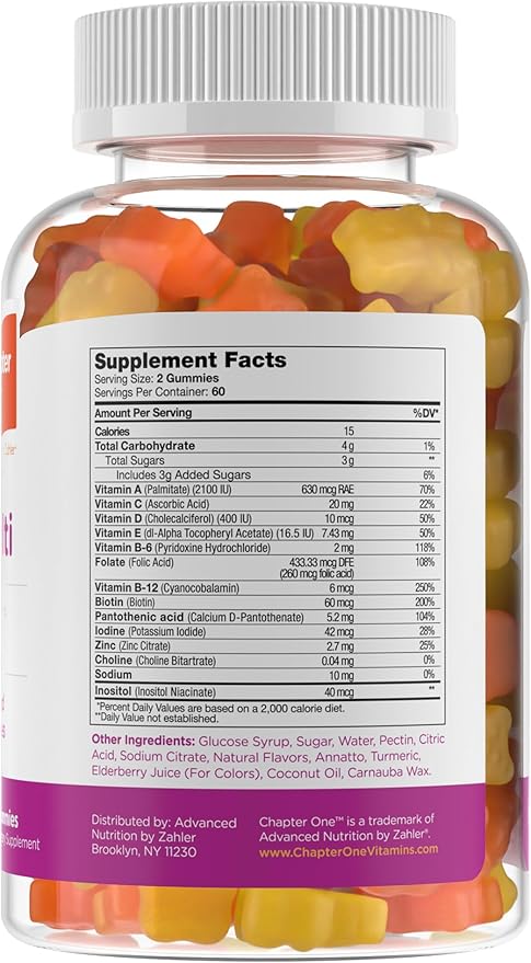 Zahler - Chapter One Kids Multivitamin 13 Vitamins (120 Flavored D3, Zinc