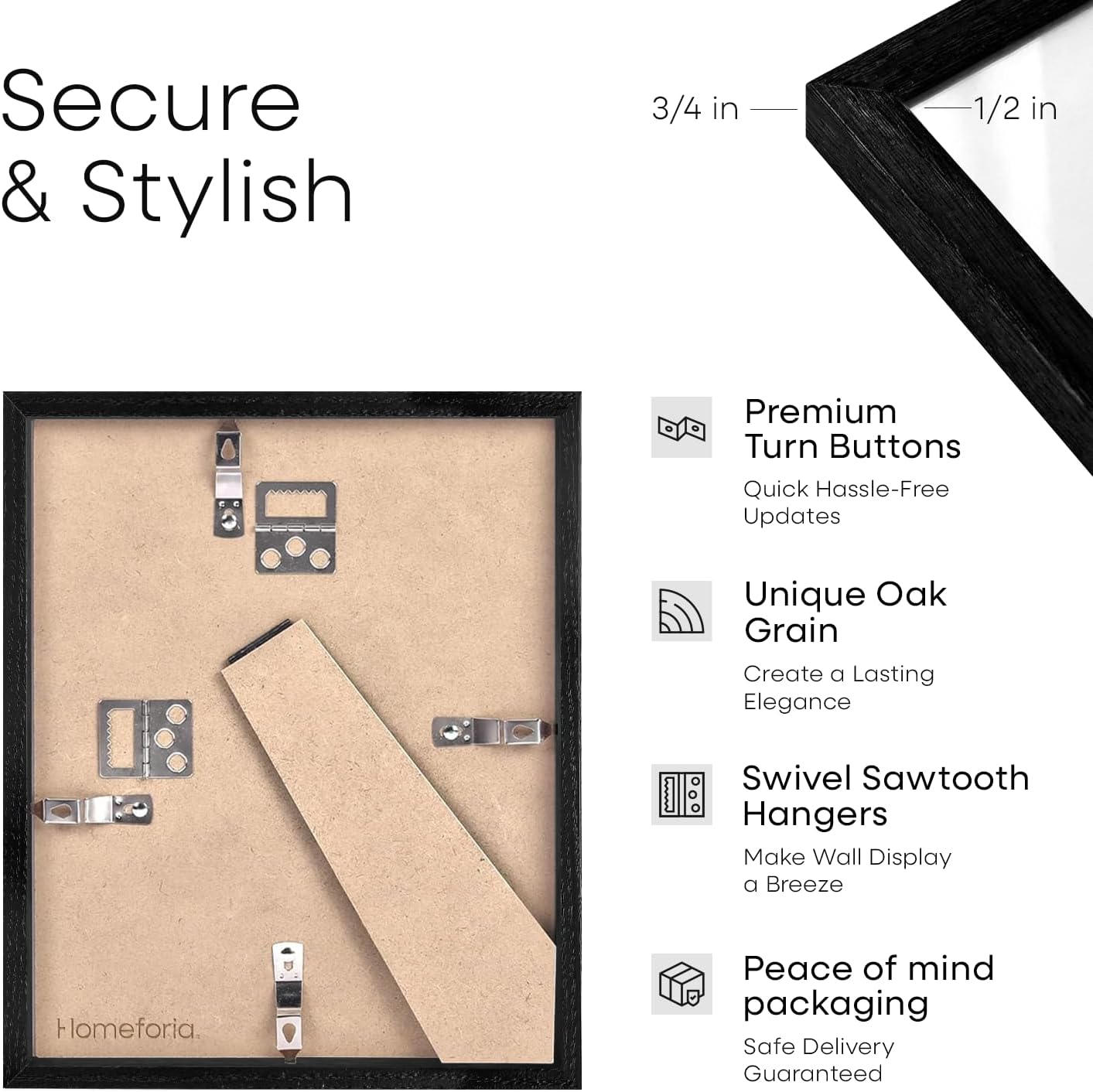 Homeforia 11x14 Diploma Frame Black Wood, High End Black Oak 11 x 14 Certificate Frames with Mat 8.5x11, 14x11 Wooden Document Matted Frame, Award Graduation Frames, Tempered Glass, Wall Kit, Set of 1