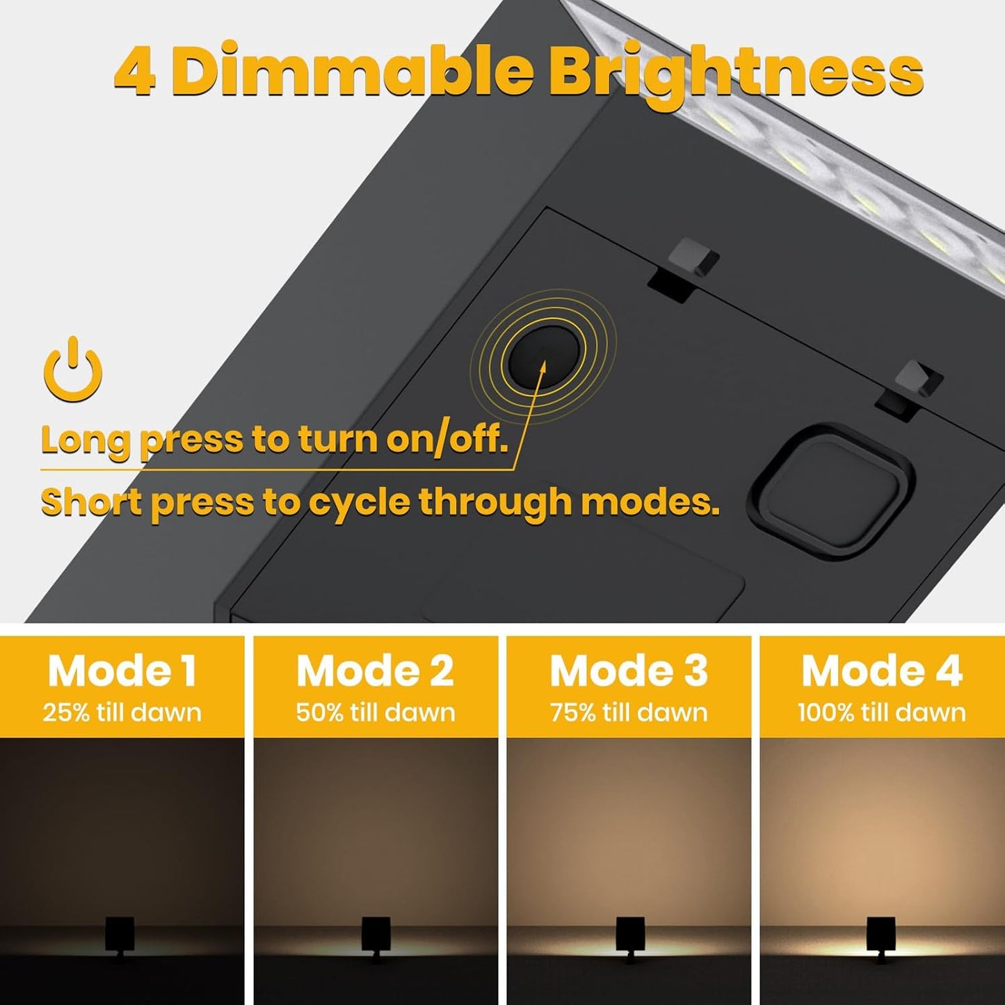 Solar Landscape Lights Outdoor, 3000K Dimmable Solar Pathway Lights, 500LM Solars Spot Light IP65 Waterproof for Walkway Lawn Yard, 2pcs