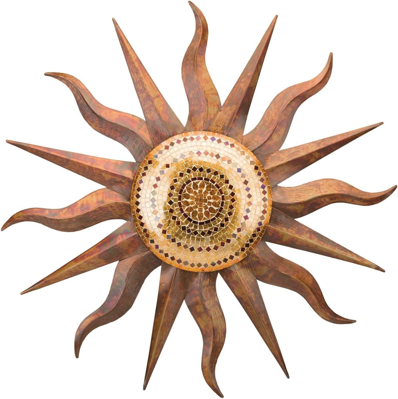 Regal Art & Gift Rainbow Copper Large Metal Sun Wall Decor - 36 Inch | Indoor Outdoor Rust-Resistant Sunburst Sculpture | Eye-Catching Metal Sun Wall Art Accent for Patio, Garden, Living Room