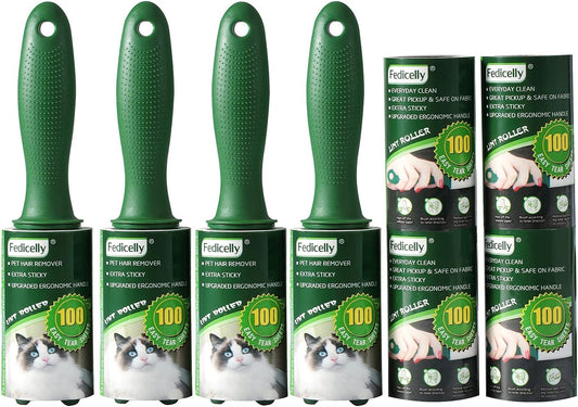 Fedicelly Lint Rollers Pet Hair Extra Sticky Clothes,Cat Dog Hair Remover Laundry Furniture Carpet,Total 800 Sheets Lint Remover Brush for Couch Green