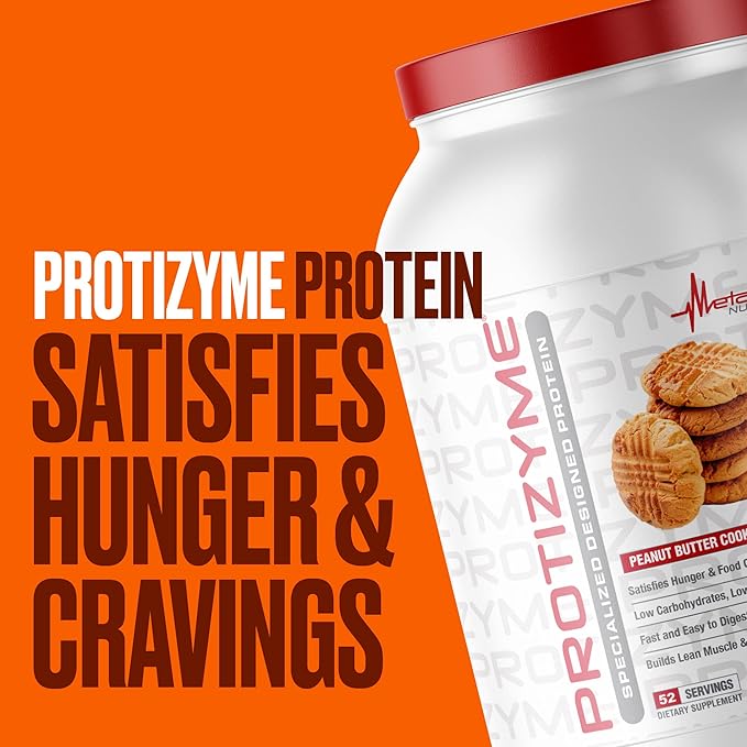 Metabolic Nutrition, Protizyme, 100% Whey Protein Powder, High Protein, Low Carb, Low Fat Whey Protein, Digestive Enzymes, 24 Essential Vitamins and Minerals, 4 Pound (52 ser)