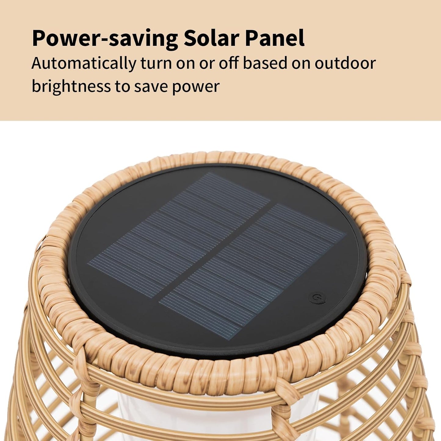 Outdoor Floor Lamp Solar Powered Lantern Waterproof Outdoor Lamps Wicker Patio Lights for Garden Deck Backyard Decor