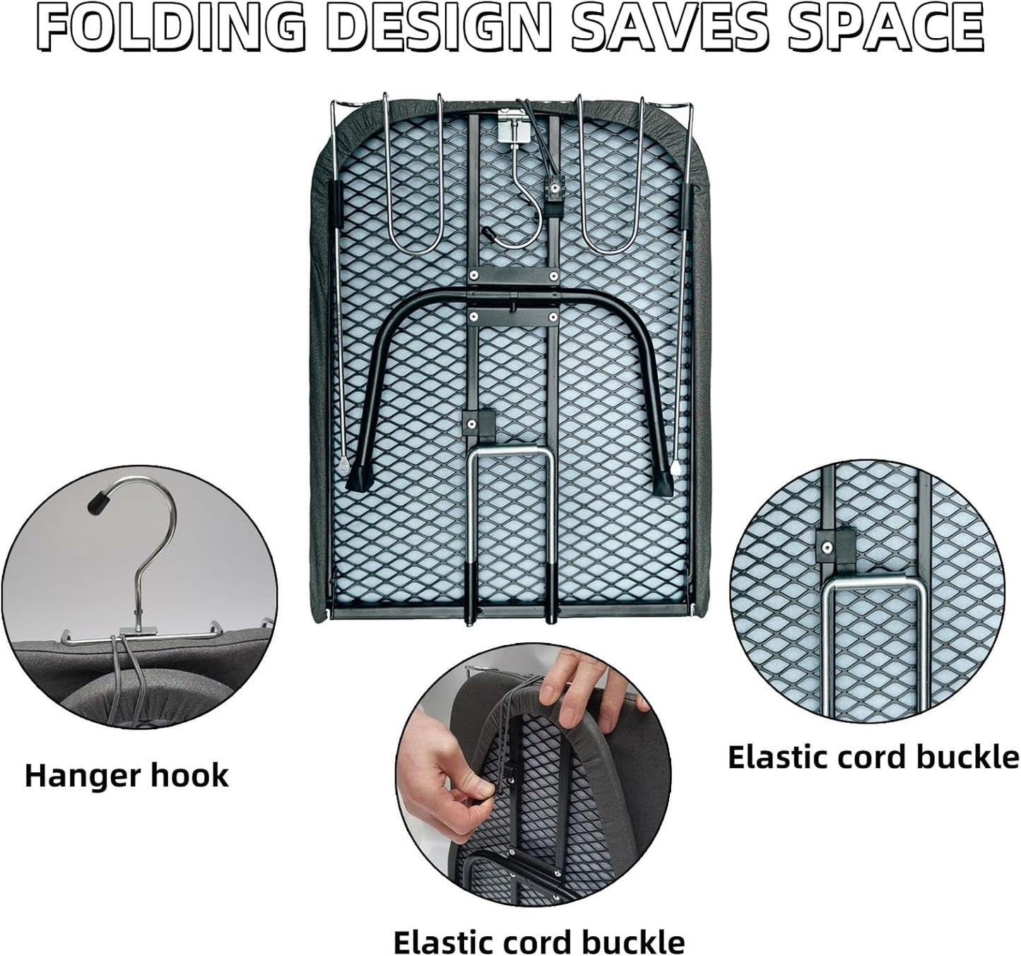 Compact Foldable Tabletop Ironing Board - with Iron Rest and Heat Resistant Cover, Portable Non-Slip Mini Iron Board for Home and Travel