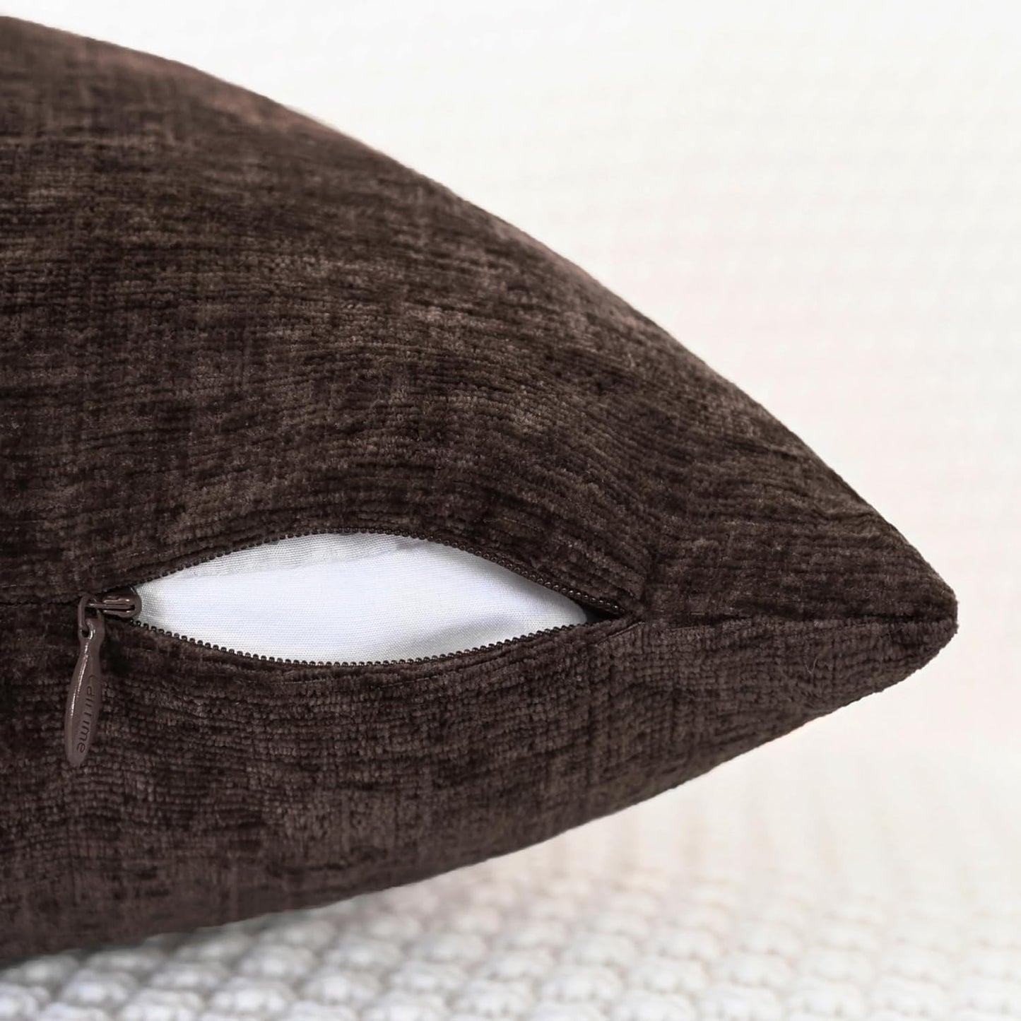 CaliTime Throw Pillow Covers Decorative 24 X 24 Inches Pack of 2 Cozy Chenille Cushion Cases for Couch Sofa Bed Living Room Home Coffee