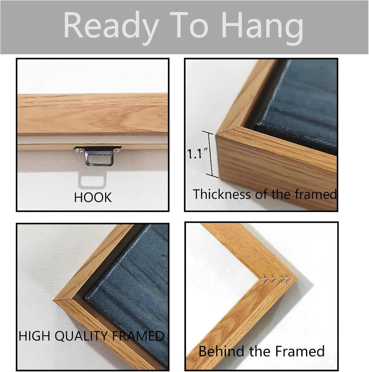 Large Framed Wall Art for Living Room Large Mangrove Landscape Modern Art for Wall Decor Living Room, Bedroom, Office, Home Wall Decor 24x48 inches(With Soild Wood Dark Framed)