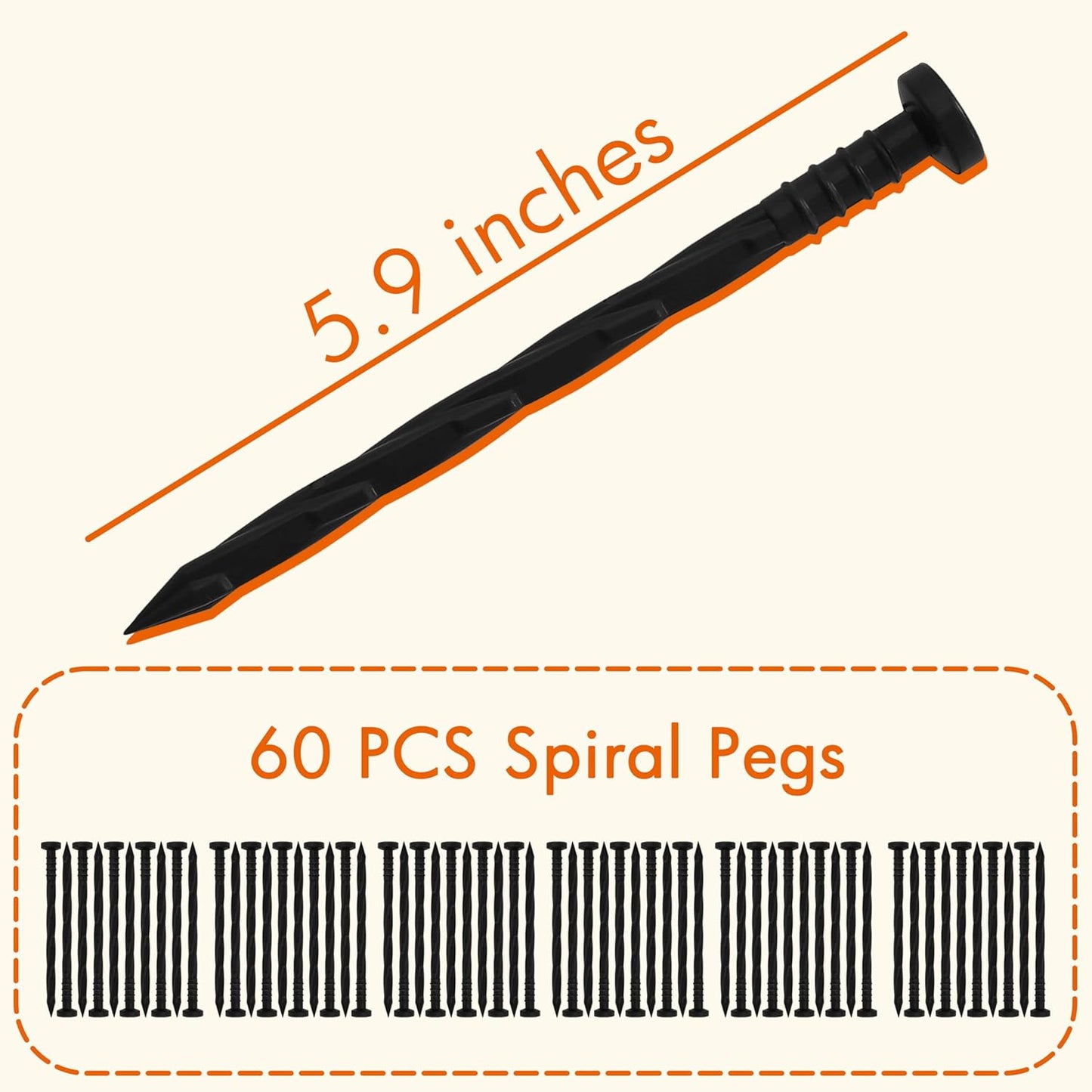 Gardzen 1.5" x 60' Landscape Edging Kit, Garden Edging Coil Comes with 60 Pcs Spikes, No Dig Lawn Border Design