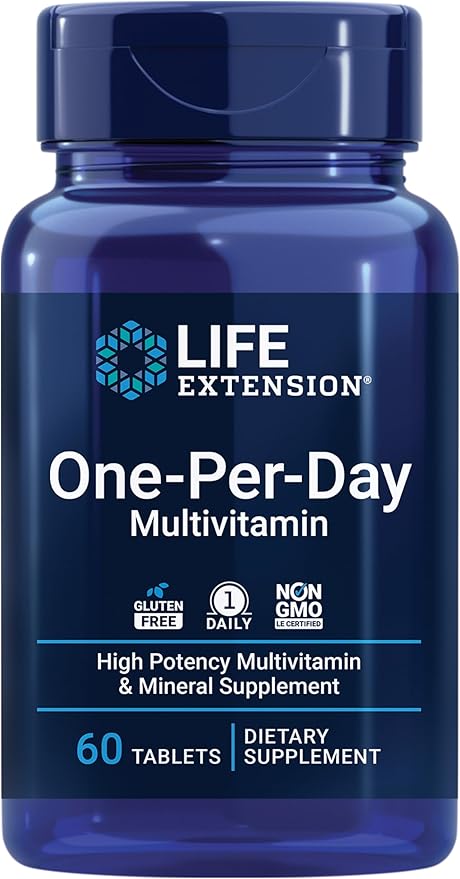 Life Extension One-Per-Day Multivitamin – Packed 25 Vitamins, 5-MTHF Folate 1-Daily, Non-GMO, 60 Tablets