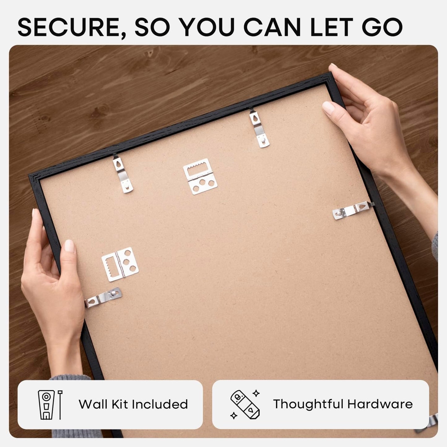 Homeforia 24x36 Black Wood Frame, High End Oak 24x36 Large Wooden Poster Frames with Mat 20x30 inch Photo, 24 x 36 Picture Frame Matted to 20 x 30, 36x24 Thin Frame, Tempered Glass, Wall Kit, Set of 1