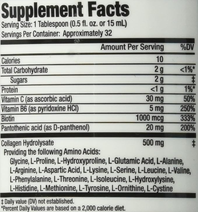 Liquid Collagen Beauty Formula with Amino 16 oz ,32 servings