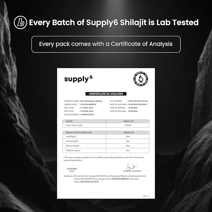 Pure Himalayan Shilajit Resin | Gold Grade 100% Shilajit Supplement for Men & Women| Lab Tested with 85+ Trace Minerals, 75% Fulvic Acid for Energy Boost, Focus & Immunity (75 Servings)