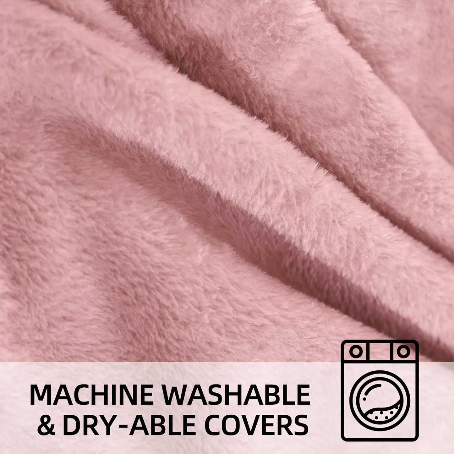 Bean Bag Chair 4Ft, Memory Foam Filled, Large Beanbag Chairs for Adults and Teens, Soft Sofa with Removable Flannel Cover, Round Couch for Living Room Bedroom College Dorm (Pink, 4FT-47×47"×24")