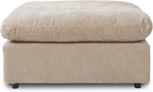 JACH Modular Ottoman Seater for Living Room, Cushion Covers Removable, Minimalist Comfy Footstool, Breathable Ottoman for Living Room Apartment (Khaki)