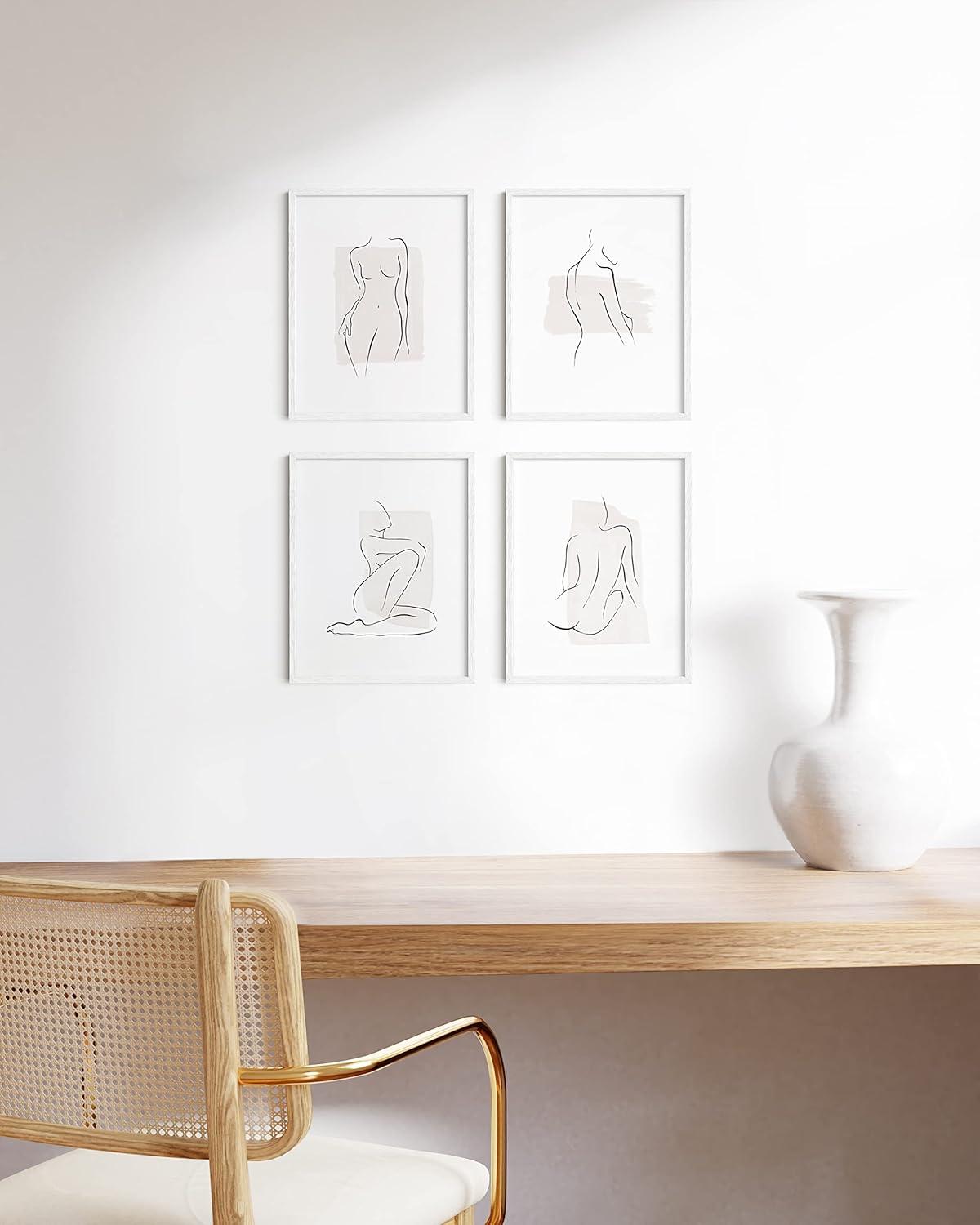 Haus and Hues 11x14 White Oak Wood Picture Frames Set of 15 - Premium Bulk Picture Frames 11x14 Bundle - Elegant Gallery Wall Frame Set for Posters, Art Display - Ideal for Wall Decor in Home & Office