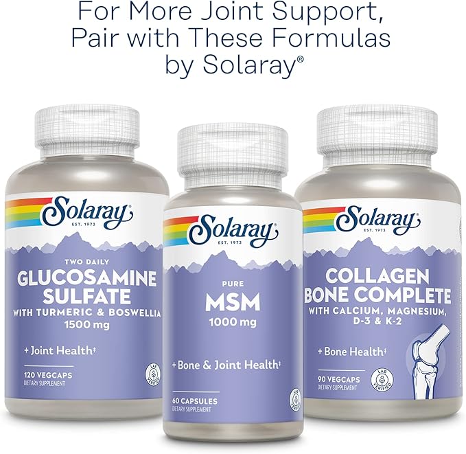 SOLARAY Glucosamine Chondroitin and Hyaluronic Acid, 1500mg/1000mg/20mg 90 90 Capsules