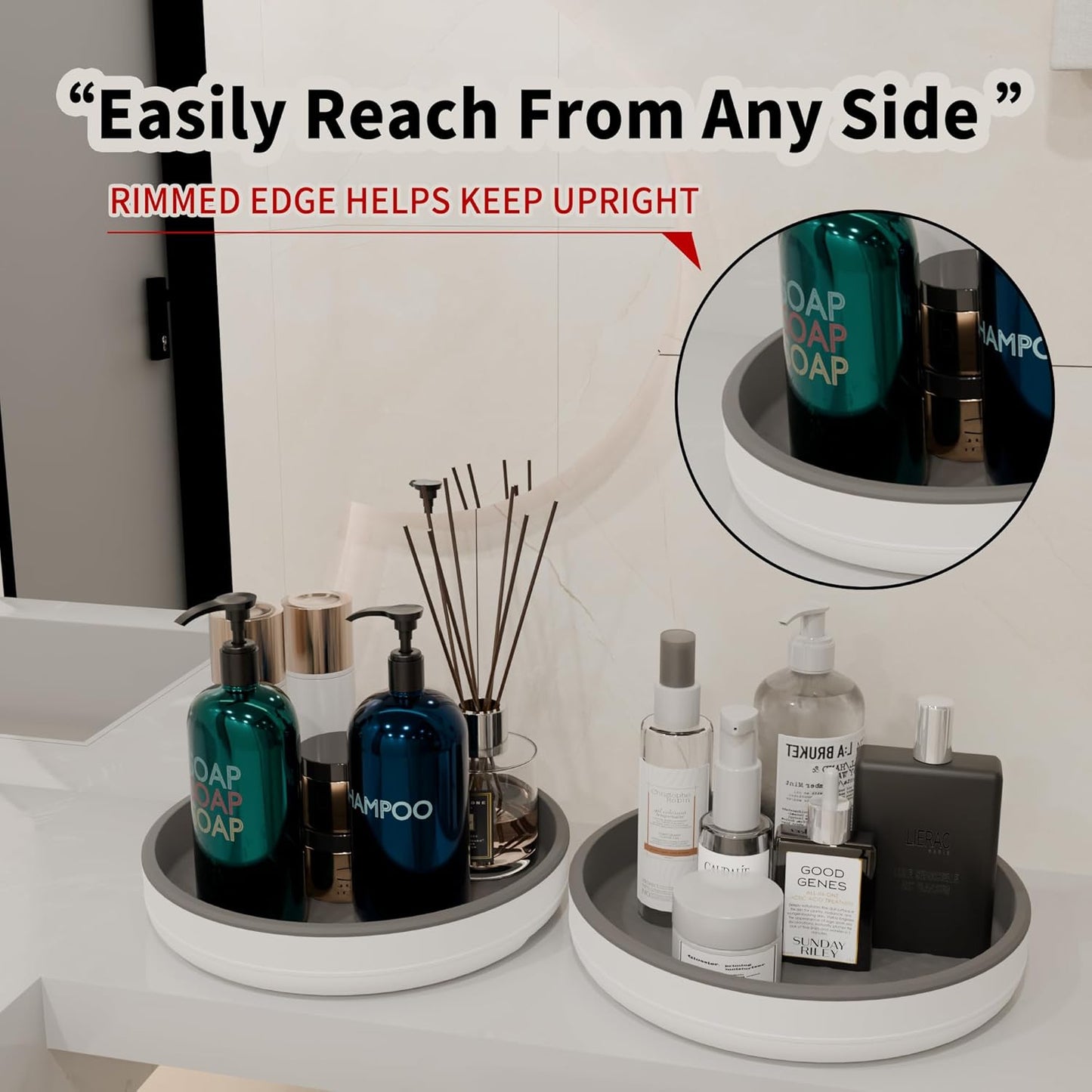 2 Pack 10 Inch Non-Skid Lazy Susan Turntable Organizers - Spinning Rack for Pantry Organization and Storage, Kitchen, Cabinet, Fridge, Bathroom Vanity, Countertop, Under Sink Organizing, Spice Rack