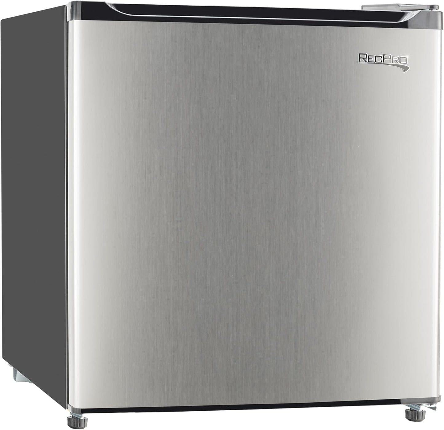 RecPro 1.7 Cu Ft 12V RV Refrigerator | Compact Fridge with Reversible Door, 2L Bottle Door Storage, 7 Temp Settings | Eco-Friendly R600A, Leveling Feet, Wire Shelf | 19.5”H x 17.5”W x 19.8”D